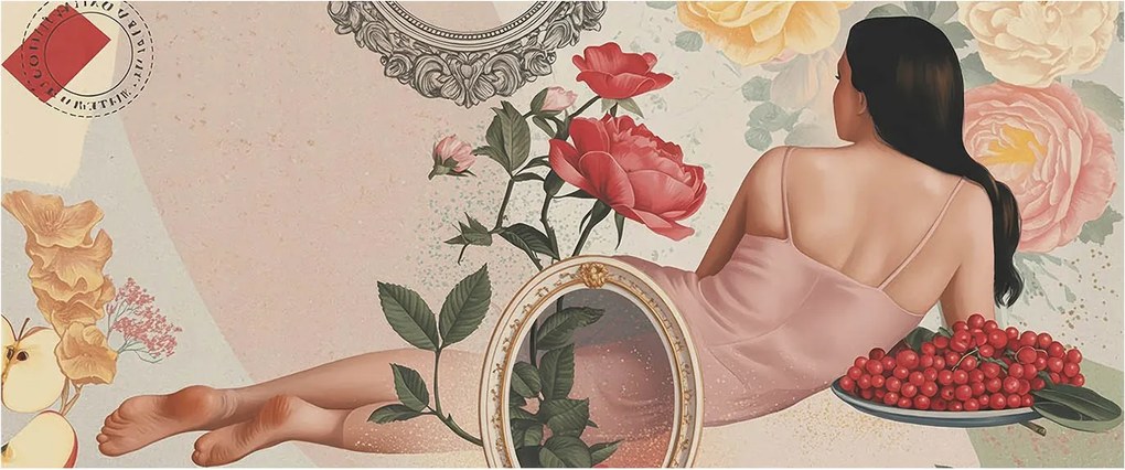 Fotótapéta Flizelina Dekoratív az irodába Virágos elegancia 250x104 Ragasztó