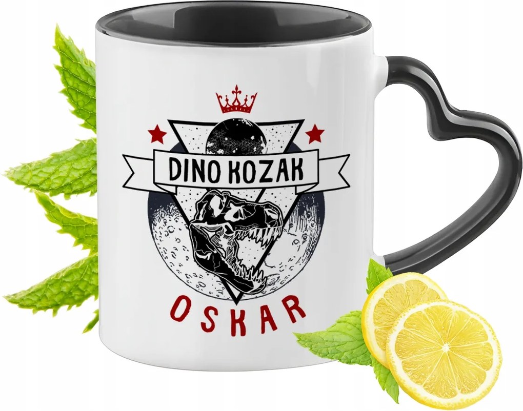 Fekete bögre szív alakú füllel Oscarnak Ideális Ajándék