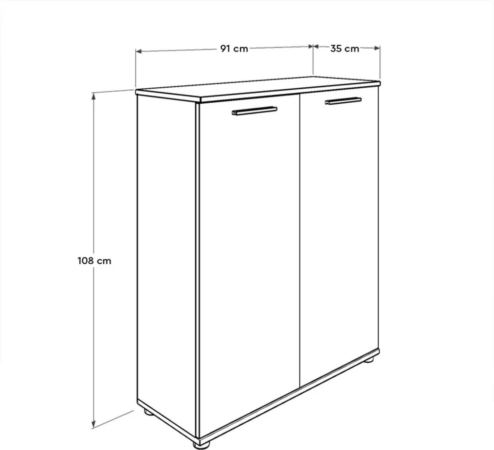 Cipősszekrény, 91 cm – Adr-520-Bb-1