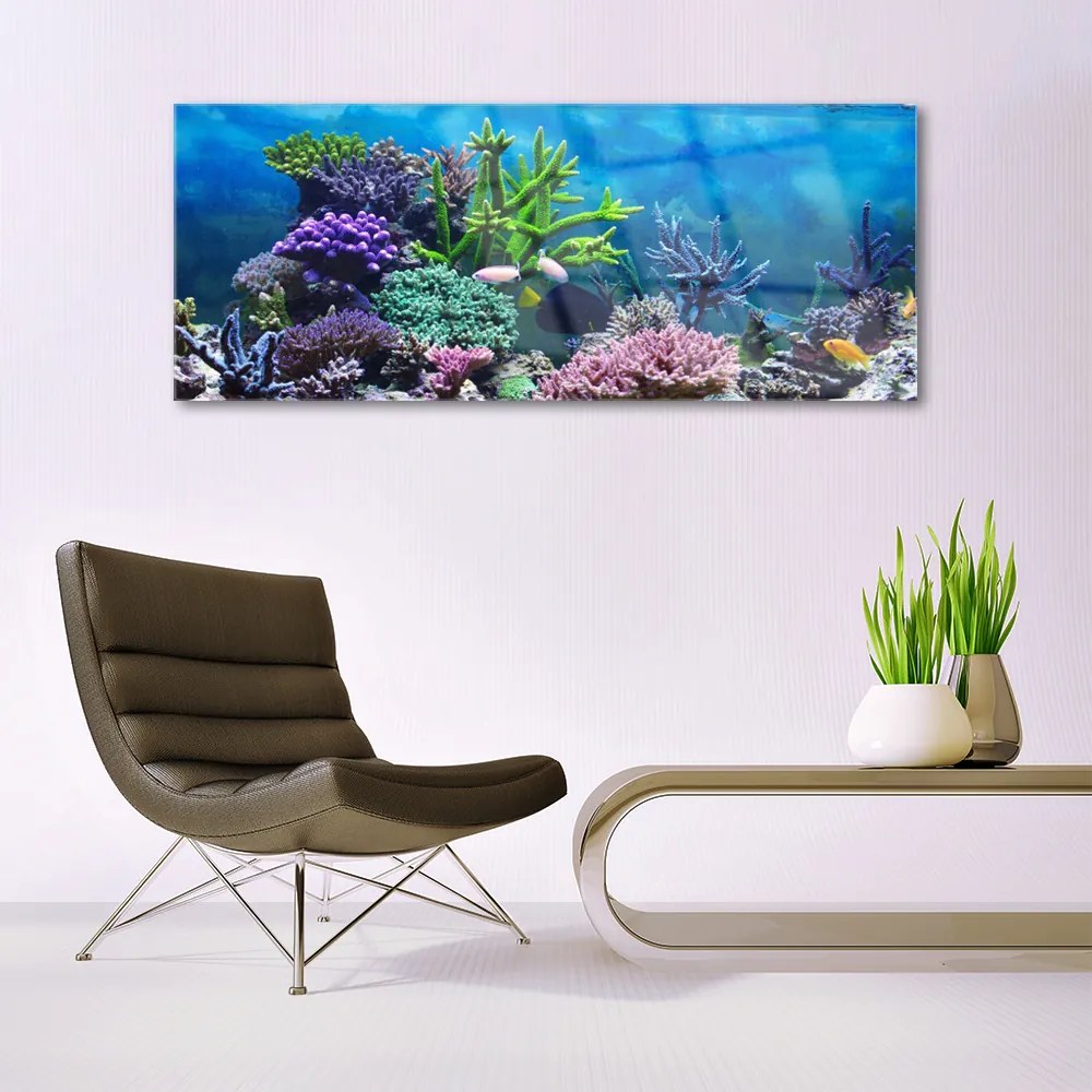 Üvegkép Akváriumi halak a víz alatt 120x60cm