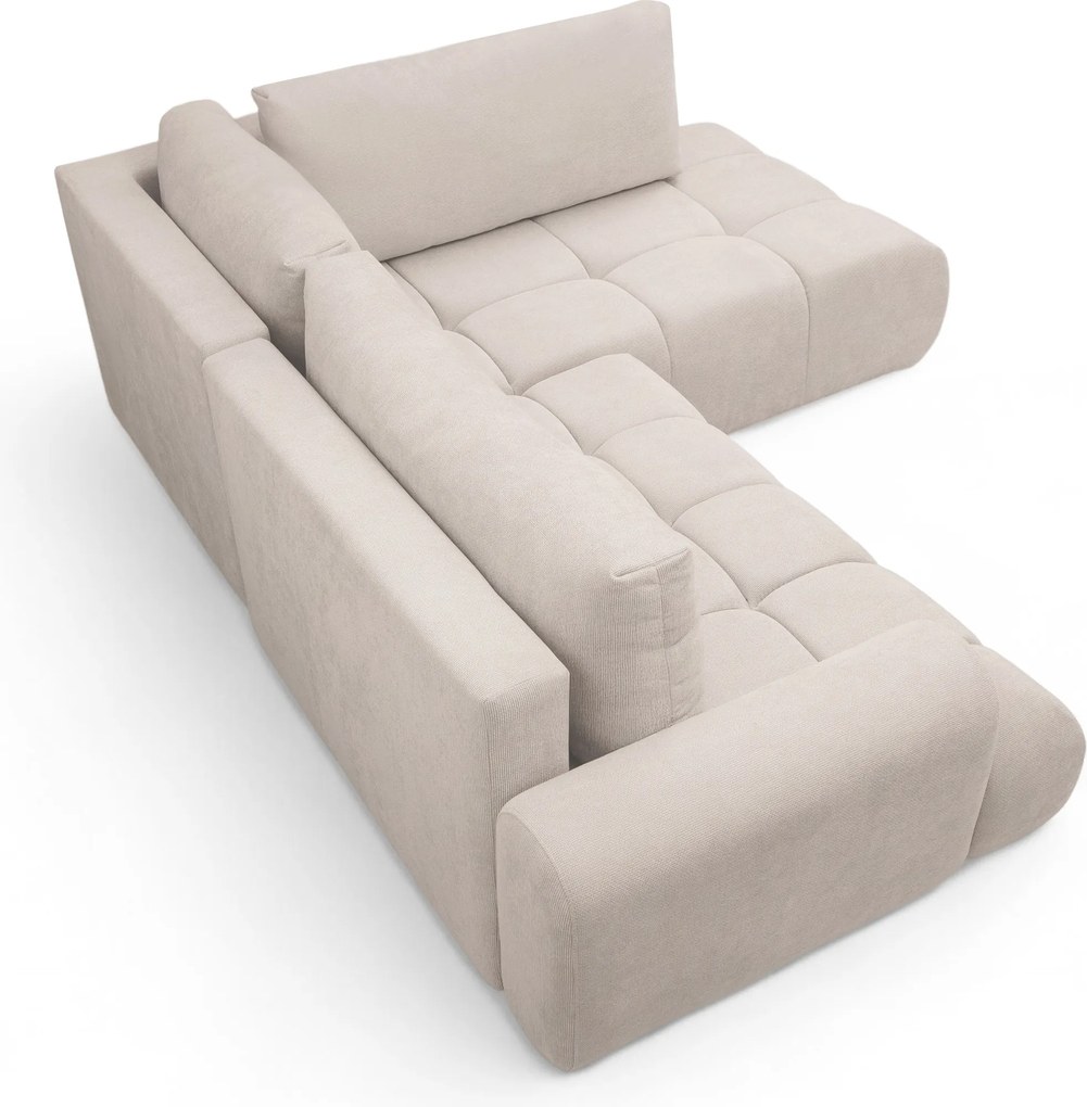 Lutario L jobb oldali sarokkanapé ágyneműfunkcióval - bézs Venice 2026 vízlepergető szövet