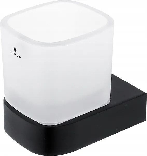 Nimco Nikau Black falra szerelhető fogkefe tartó matt üveg Nkc 30058C-90