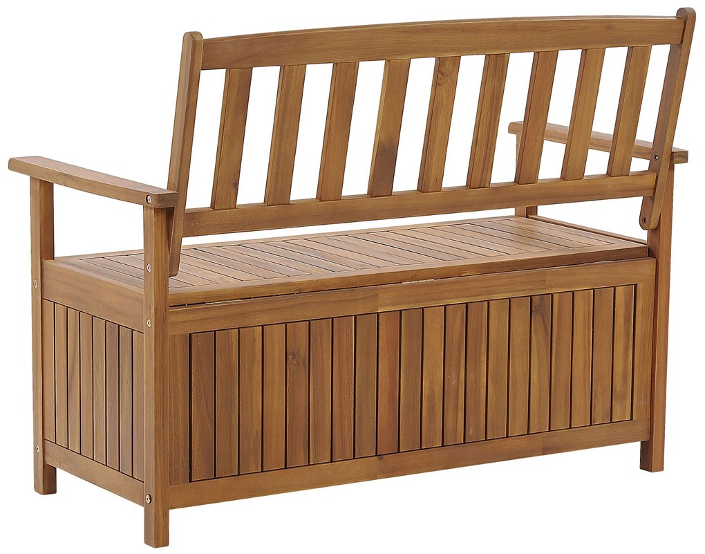 Akácfa kerti pad tárolóval 120 cm SOVANA Beliani