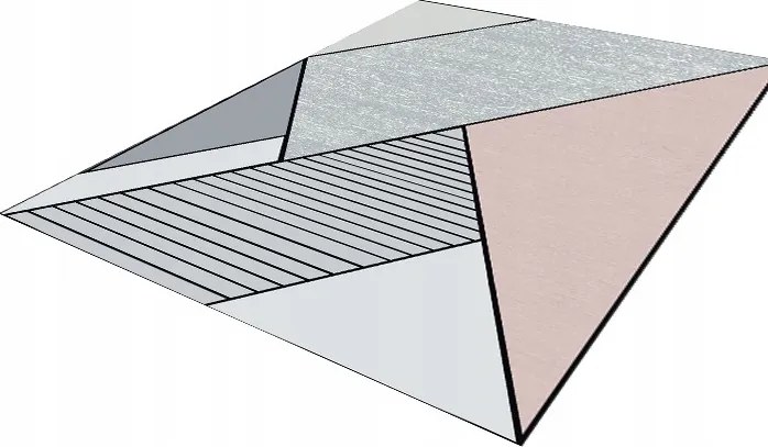 Szőnyeg 300X200cm Szürke Rózsaszín Háromszög Mozaik Modern Szőnyeg