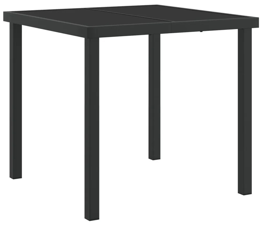 3 Részes Kerti Étkezősor Fekete Poli Rattan