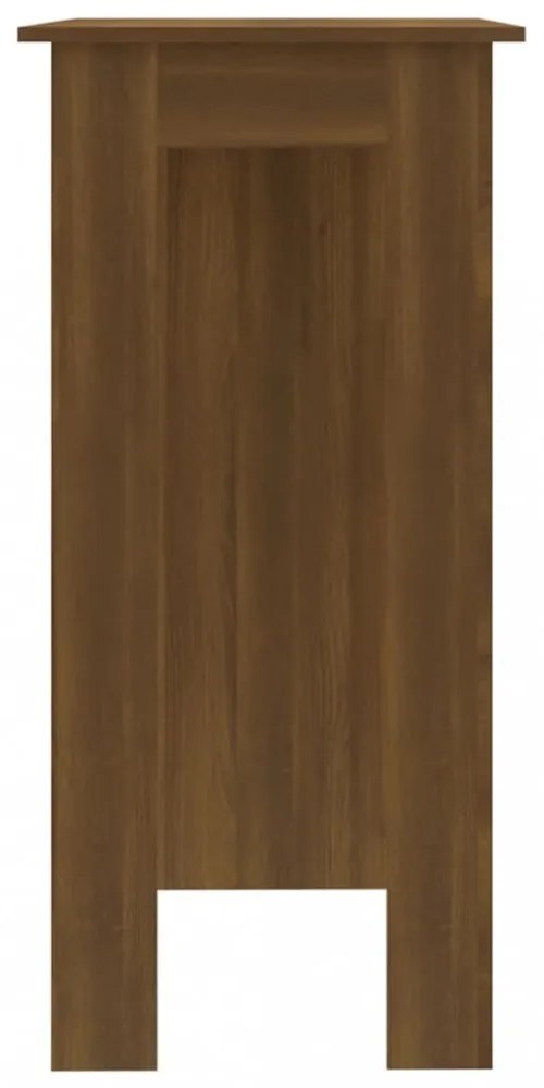 barna tölgy színű szerelt fa bárasztal polccal 102x50x103,5 cm