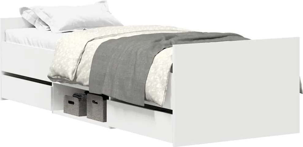 vidaXL fehér ágykeret fej- és lábtámlával 100 x 200 cm