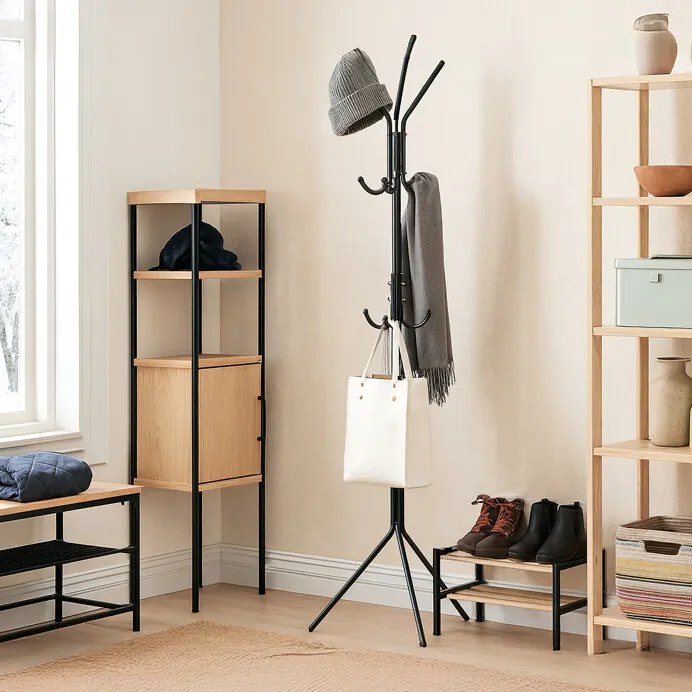 Állófogas Fekete Színben. Magasság: 170,5 cm. Teherbírás 6 kg. GD-101