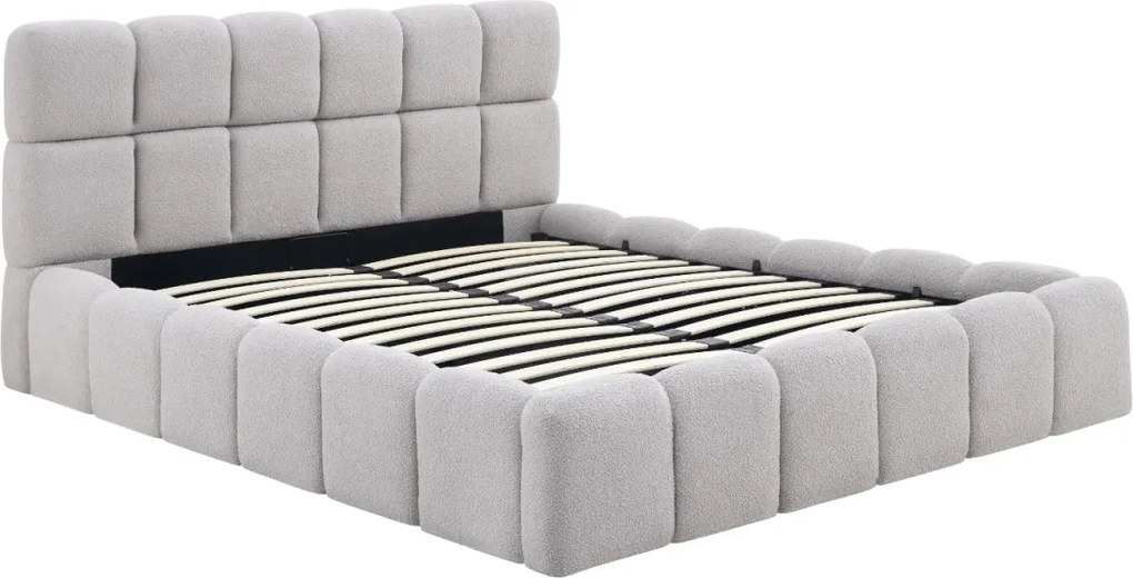 Łóżko 160x200 MURCJA z Pojemnikiem Szare Boucle