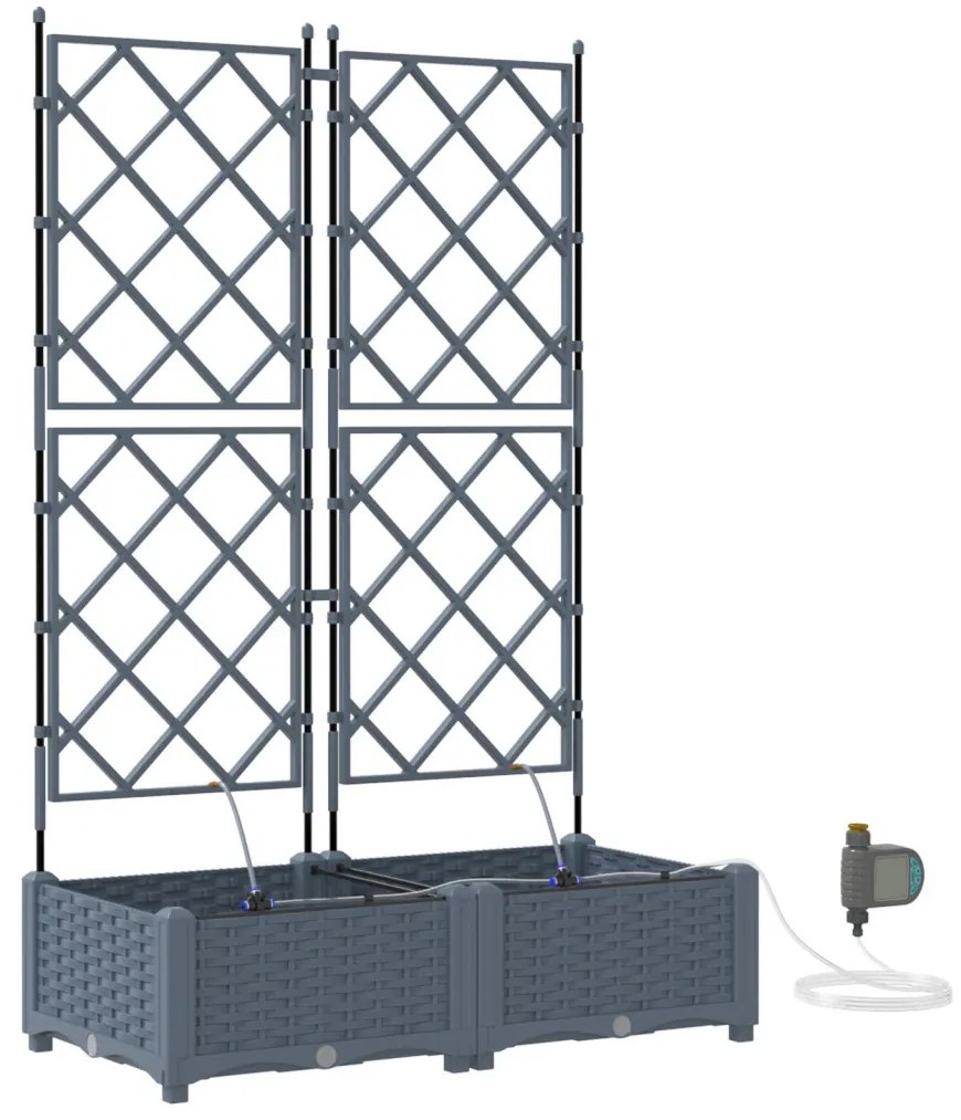 Kerti ültetők Világosszürke 80 x 40 x 126 cm Acél