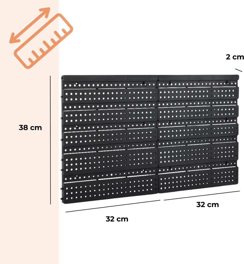 ORDER függő szerszámszervező, 30 doboz, 64x2x38cm, piros/fekete Monzana