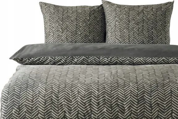 Modern Szürke Ágyneműhuzat Hátsó Egyszínű Grafit Pamut Szatén 200x220