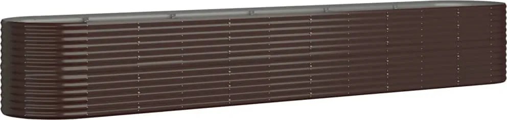 vidaXL barna horganyzott acél kerti magaságyás 440x80x68 cm