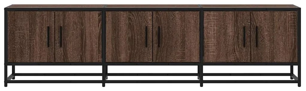 barna tölgy színű szerelt fa és fém TV-szekrény 150x35x41 cm