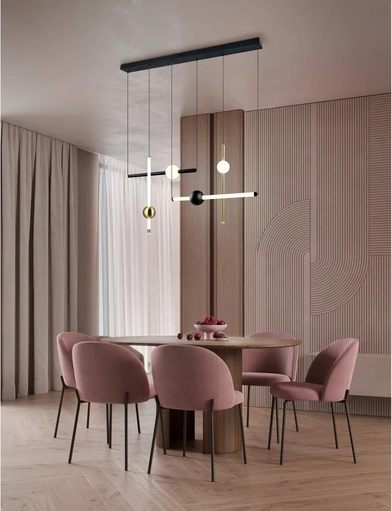 Fekete-aranyszínű LED dimmelhető függőlámpa Melita – Trio