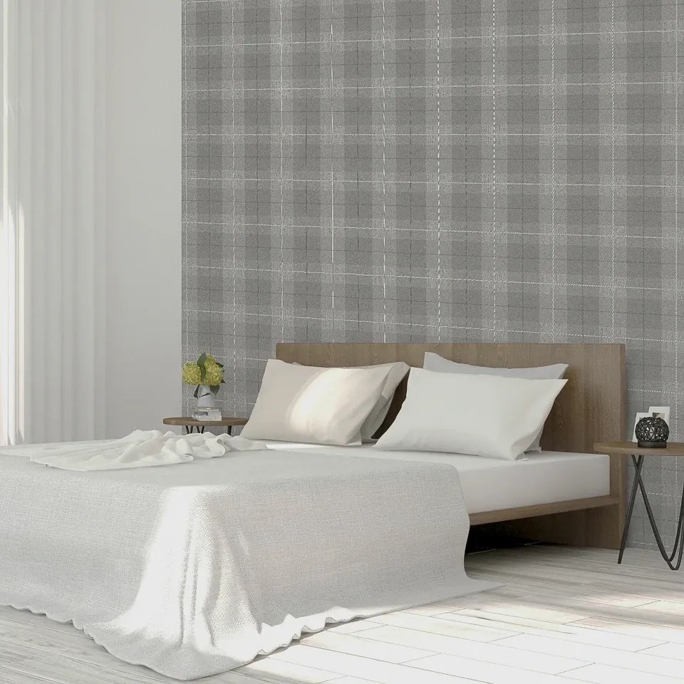 Arthouse Signature 1 Country Tartan szürke kockás vlies tapéta – 294901