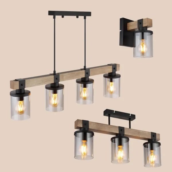 Brilagi - VISTA felületre szerelhető csillár 3xE27/60W/230V tölgy