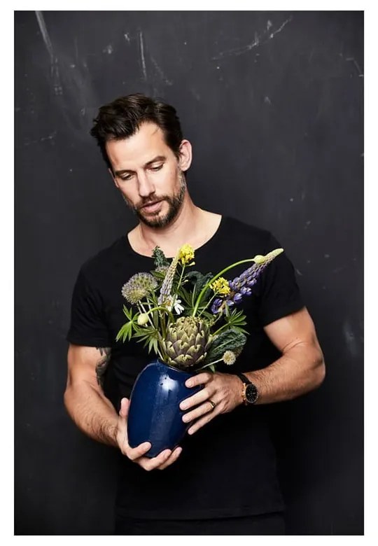 Sötétkék kőedény váza (magasság 20 cm) Gastro Blue – Bitz