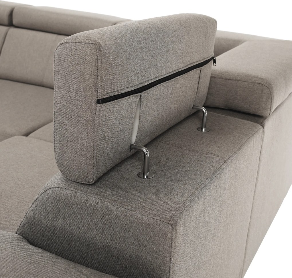 Ülőgarnitúra, szükésbarna Taupe, balos kivitel, SEGORIA ROH U