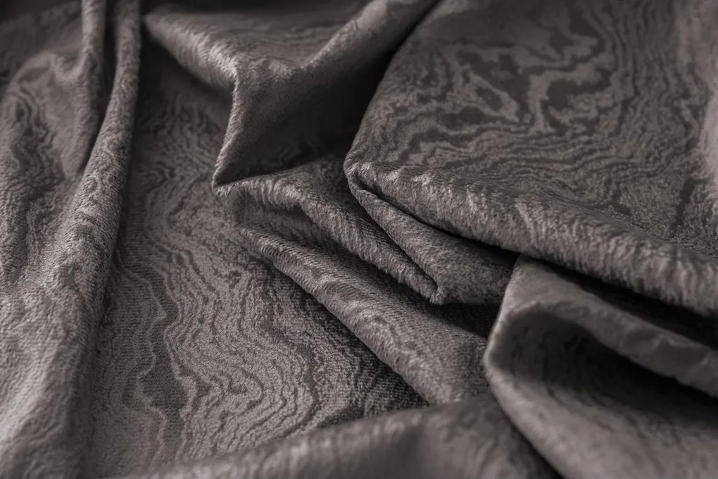 DUNES VELVET sötétítő függöny 140×250 cm, sötétszürke Felfüggesztés: Fém gyűrűk