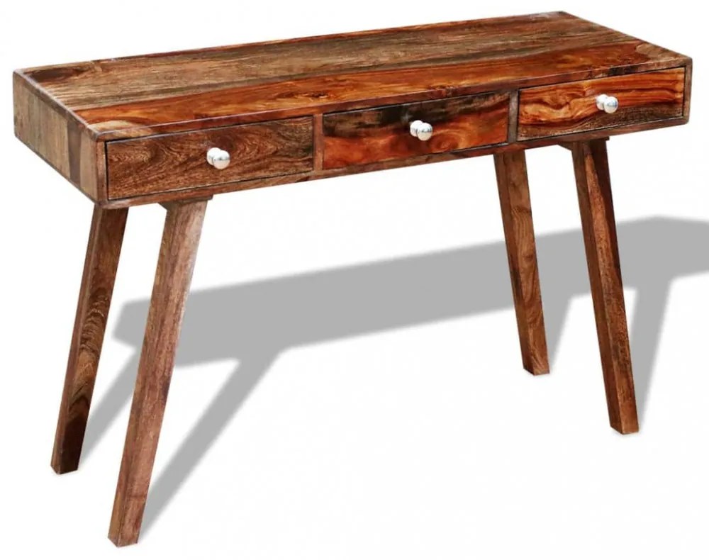 háromfiókos tömör akácfából tálalóasztal 76 cm