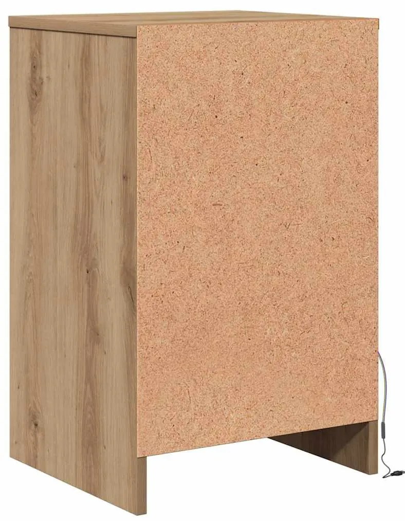 LED Éjjeli Szekrény 2 pcs kézműves tölgy 38 x 34 x 61 cm
