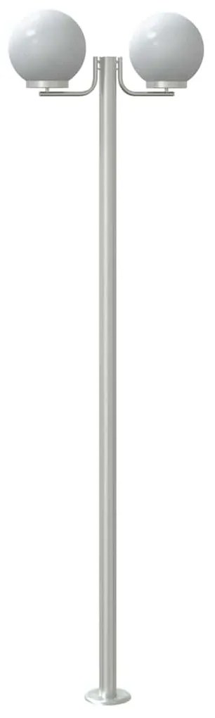 3 db ezüstszínű rozsdamentes acél kültéri állólámpa 215 cm