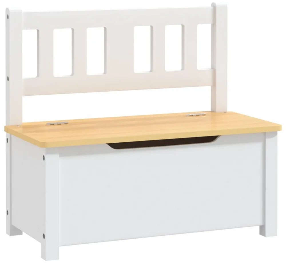 fehér-bézs MDF gyermek tárolópad 60 x 30 x 55 cm