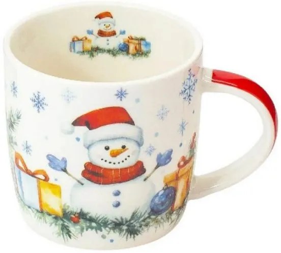 Karácsonyi porcelán bögre díszcsomagolásban - 300 ml - hóemberes