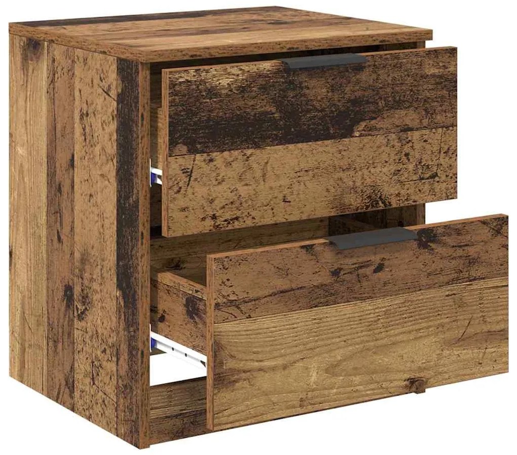 Éjjeliszekrény fiókkal 2 pcs Régi fa 45 x 39 x 50 cm Faanyag