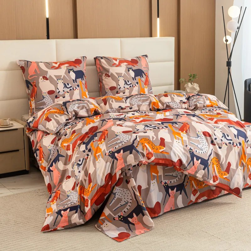 Mikroszálas ágyneműhuzat CATMOSPHERE színes Ágyneműhuzat mérete: 2 db 70 x 90 cm | 200 x 220 cm