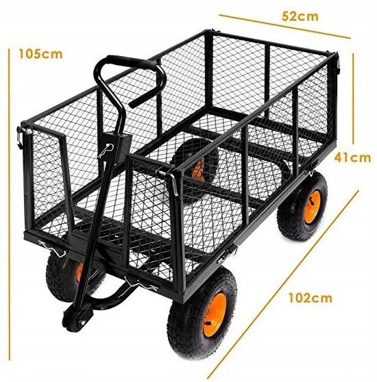 Kerti kocsi felfújható kerekeken 220 l / 350 kg