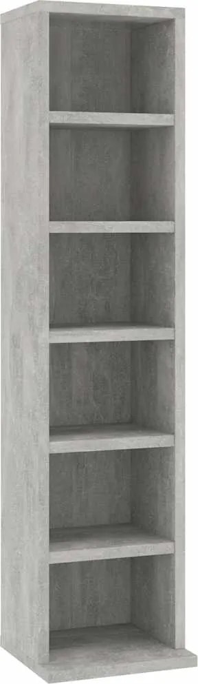 vidaXL betonszürke szerelt fa CD-szekrény 21 x 20 x 88 cm