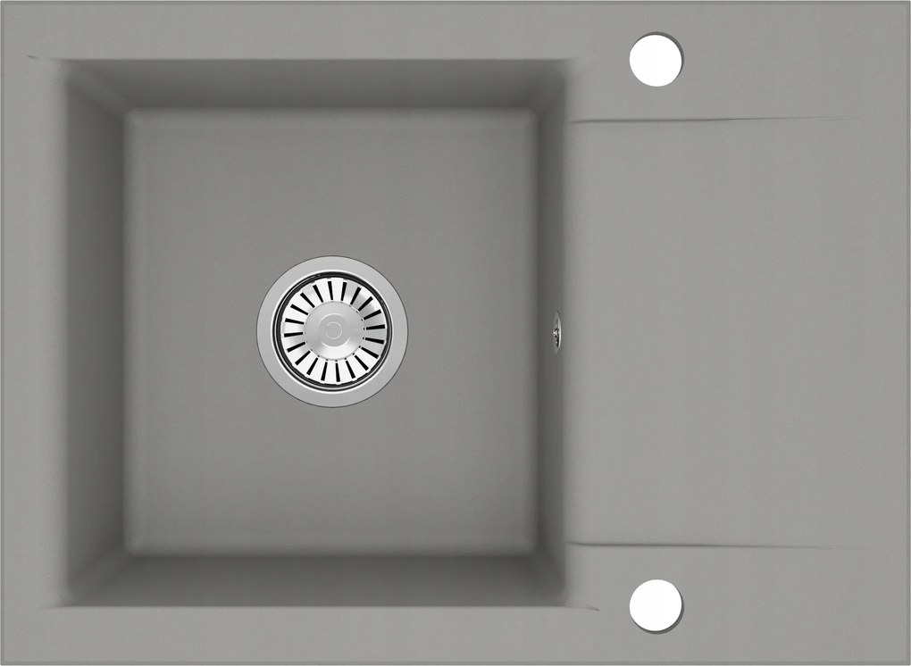 Gránit Mosogató Luna konyhai mosogató 59x44 cm egymedencés szürke