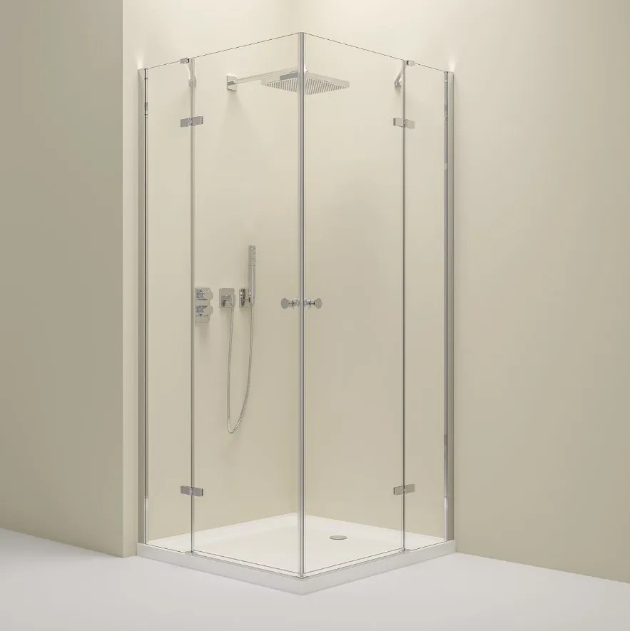 Erga Bern Dupla, zuhanykabin 2 szárnyas ajtókkal 80 (ajtó) x 120 (ajtó) x 195 cm, 6mm átlátszó üveg, króm profil, ERG-V02-BERN-D080D120-CL-CR