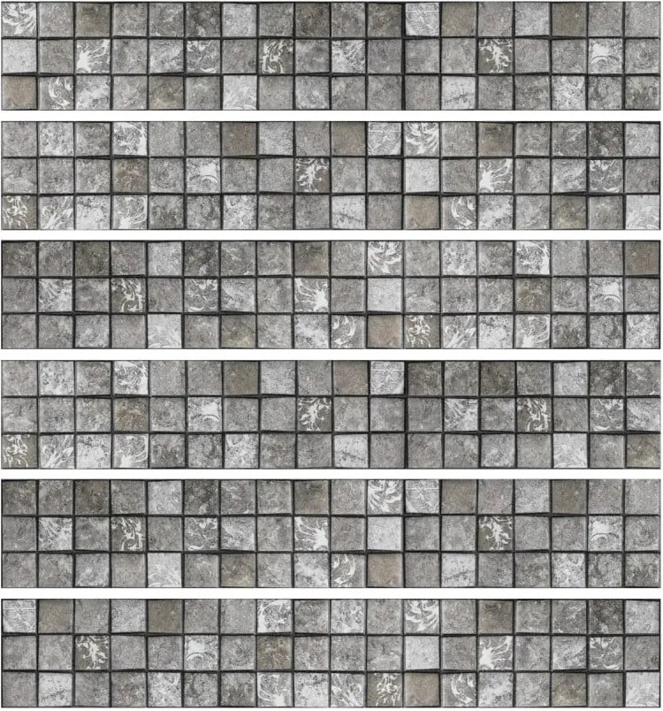 Stickers Friezes Tiles Stone 6 db-os falmatrica szett, 5 x 30 cm - Ambiance