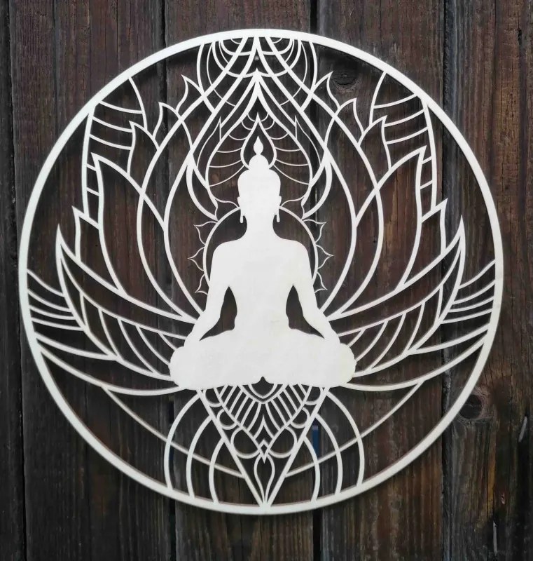 Falfestmény mandala és Buddha - SZOBA
