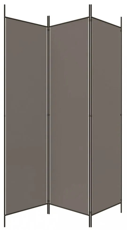 3 paneles antracitszürke szövet térelválasztó 150 x 200 cm
