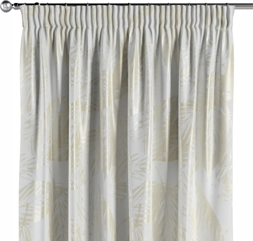 Függöny ráncoló szalaggal 1 db 130x260cm ekrü levelek