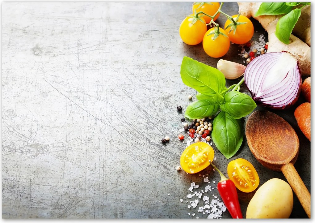 Lacobel üveg fotó nyomtatással Zöldségek Ragasztó Ingyenes