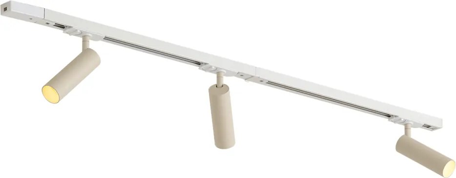 Modern sínrendszer 3 spotlámpával fehér bézs színben 1 fázisú GU10 35mm - Iconic Jeana Luxe