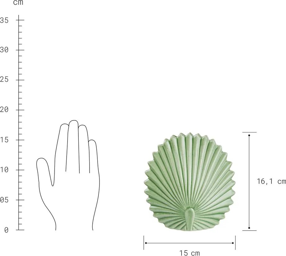 LEAF mini váza, világoszöld 16cm