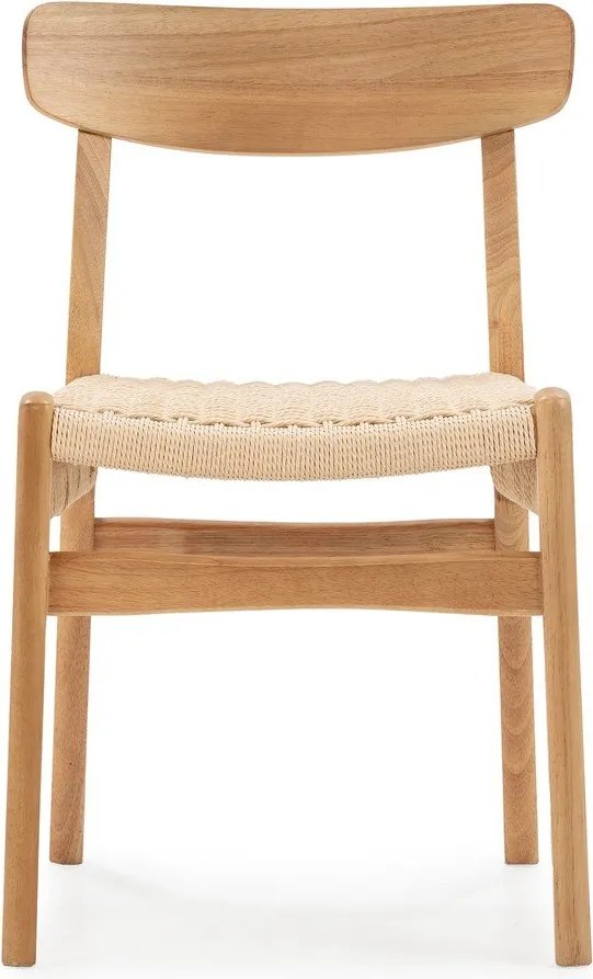 Natúr színű kaucsukfa étkezőszék szett 2 db-os Biel – MOME