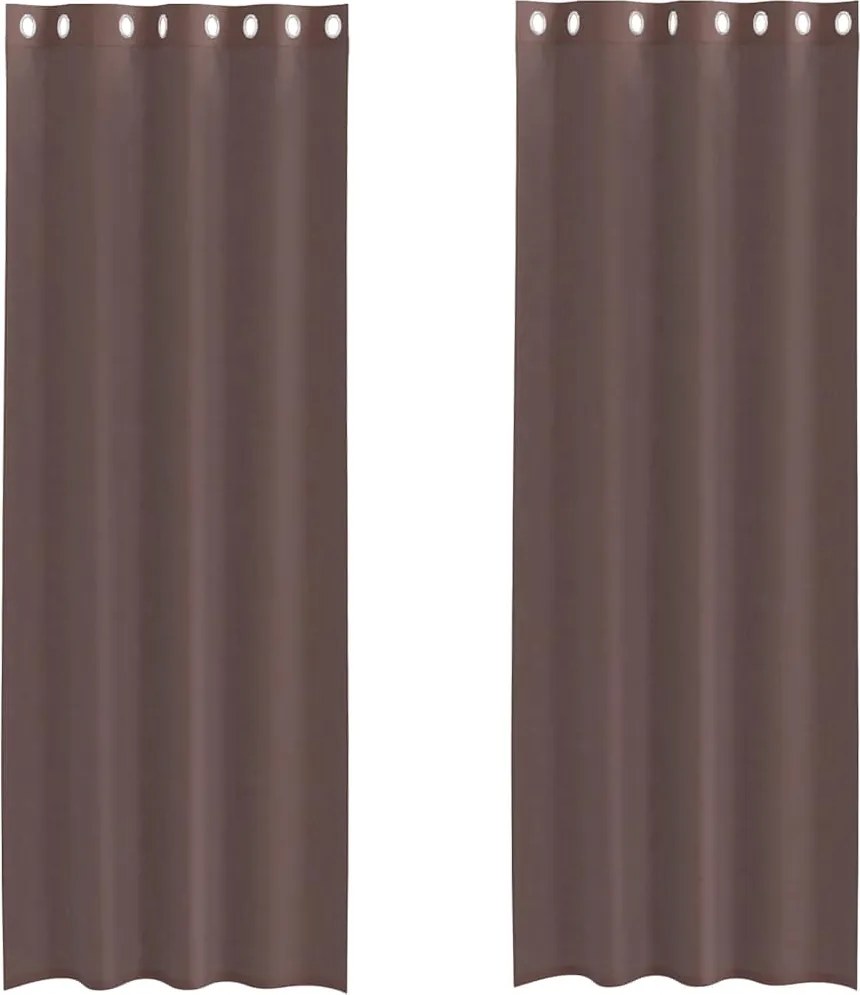 vidaXL 2 db barna fátyolfüggönyök rojtokkal 140x300 cm