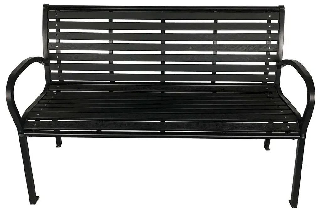 Kerti pad 125 x 60 x 80 cm, fekete, acél / műanyag