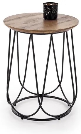 Kávésasztal NUBIRA 51x40 cm fekete/dió