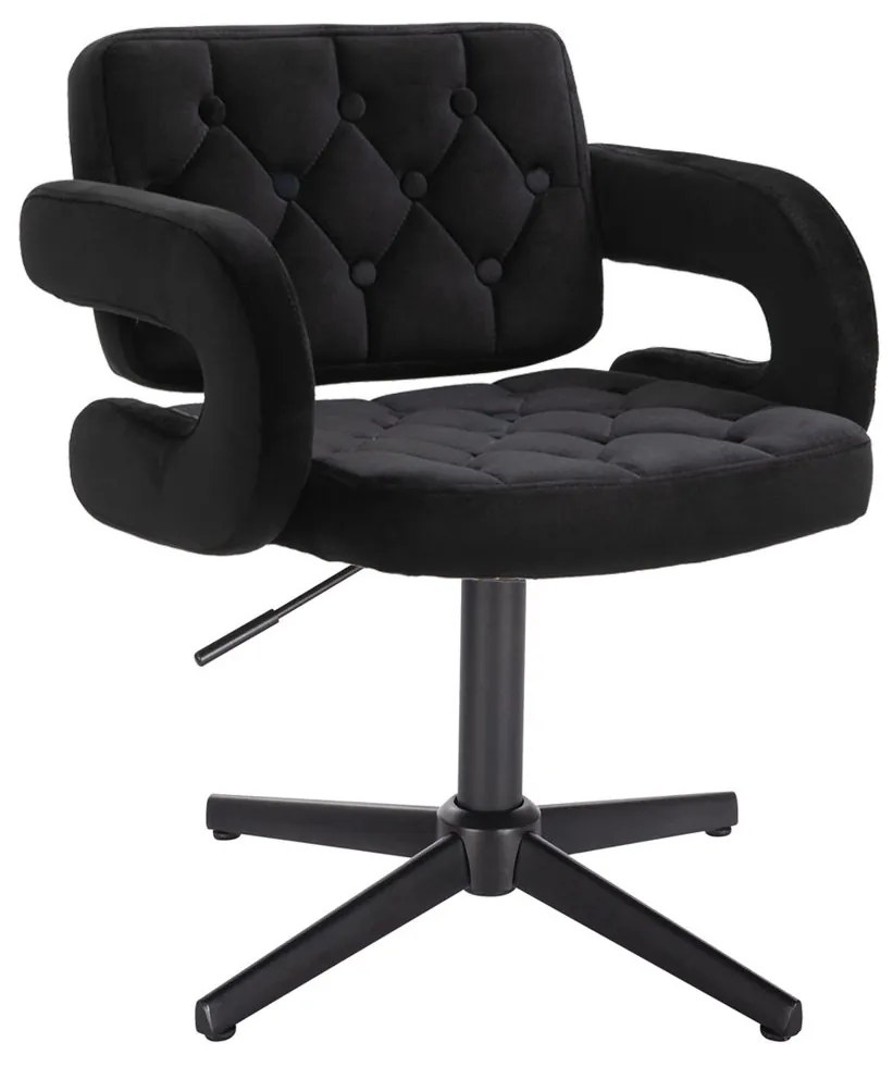 HR8403CROSS Fekete modern velúr szék fekete lábbal