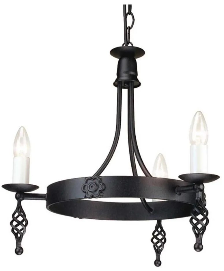 Elstead BY3-BLACK - Csillár láncon BELFRY 3xE14/60W/230V