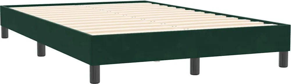 vidaXL ágykeret matrac nélkül Sötétzöld 120x210 cm bársony