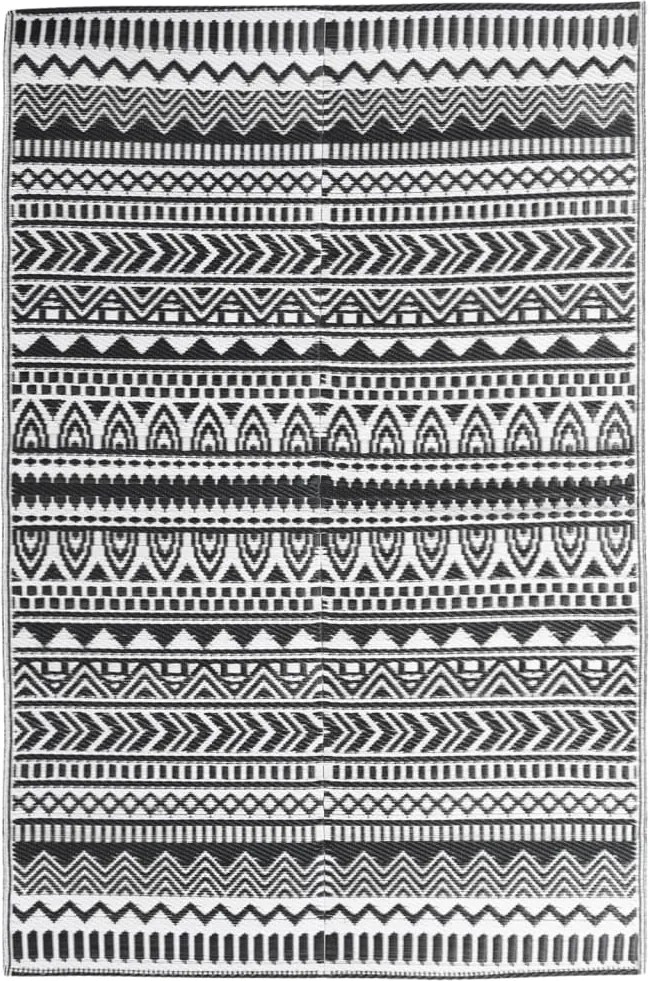 vidaXL kültéri szőnyeg ARAKIL fekete 120x180 cm PP